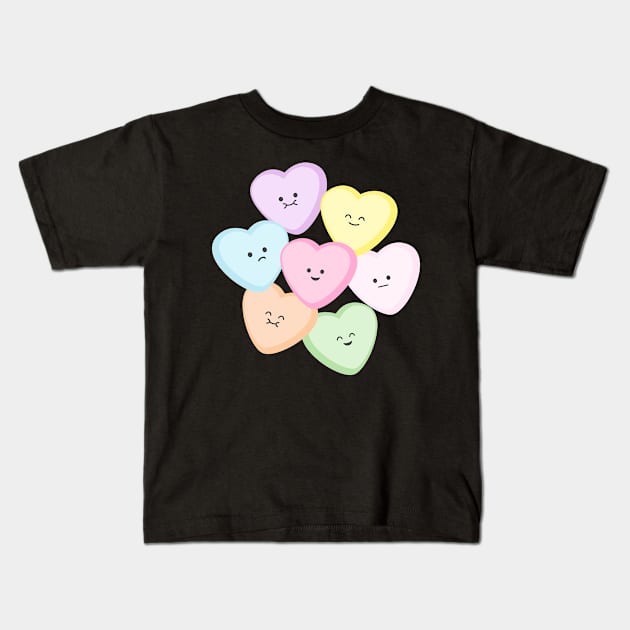 Candy Hearts | by queenie's cards Kids T-Shirt by queenie's cards